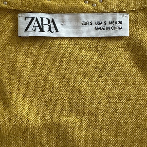 ZARA Yellow Embellished Cardigan - Picture 8 of 8